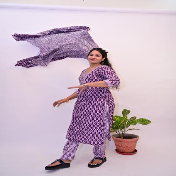 Cotton  kurta set with dupatta